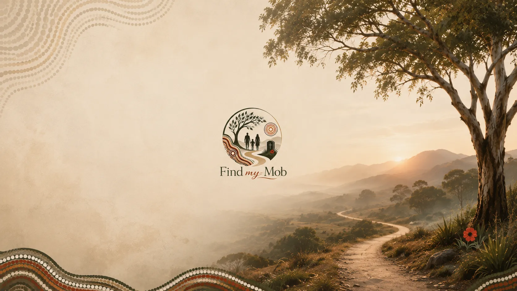 Find My Mob — a winding path through Country at sunrise
